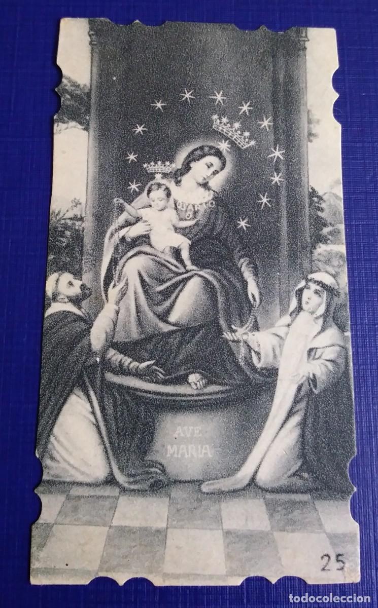 Postales: Antigua estampita troquelada de la Virgen con el Ni&ntilde;o