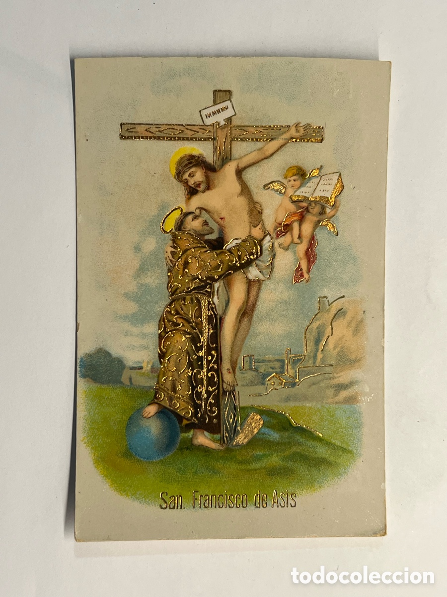 Postales: SAN FRANCISCO DE ASIS. Hermosa Postal Troquelada con reflejos met&aacute;licos.. (h.1920?) Germany