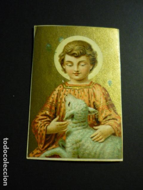 Postales: NI&Ntilde;O JESUS CON CORDERO ANTIGUA ESTAMPA SIGLO XIX