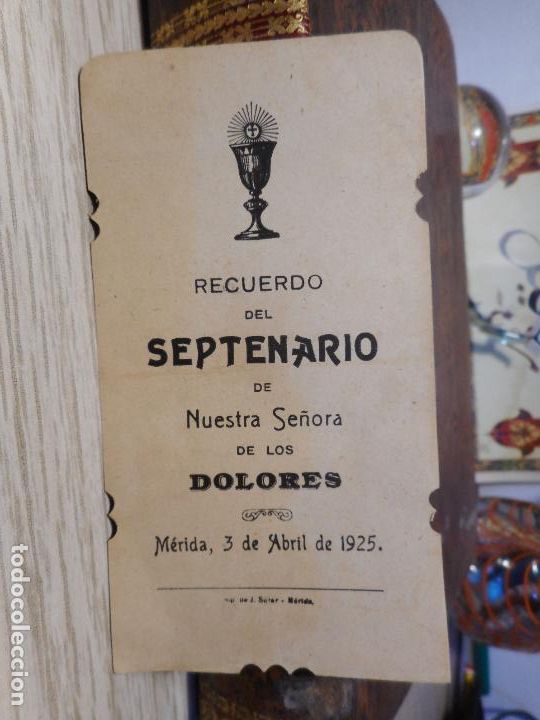 Postales: RECUERDO SEPTENARIO VIRGEN DE LOS DOLORES MERIDA 1925.
