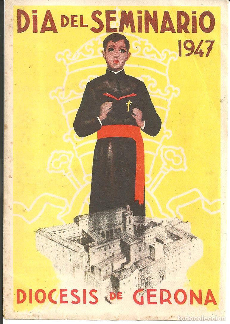 Postales: RECORDATORIO *DIA DEL SEMINARIO* - DIOCESIS DE GERONA, A&Ntilde;O 1947