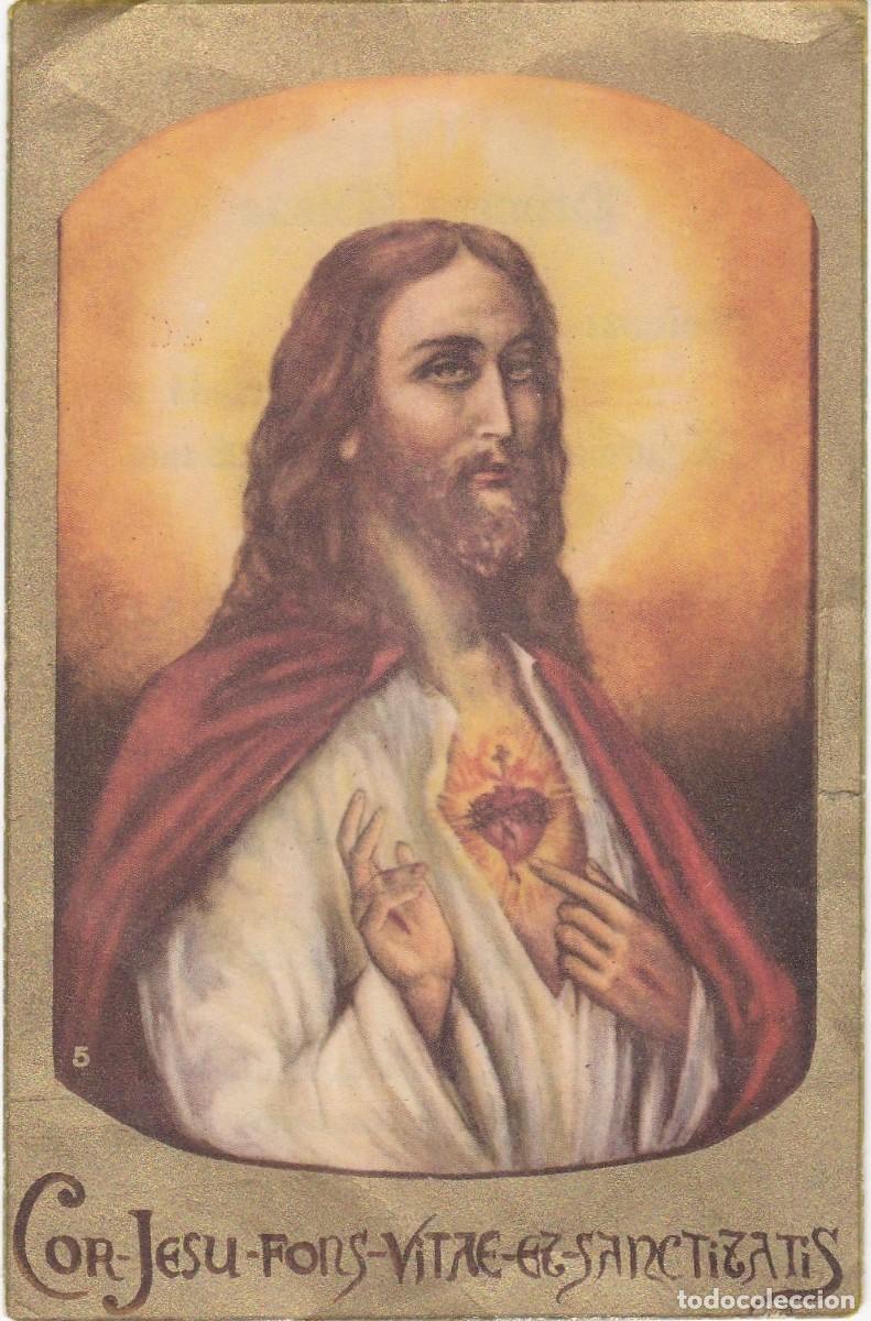 Postales: Serrateix-Esgl&eacute;sia Parroquial de Santa Mar&iacute;a-1&ordf; Missa-06.08.1957- Cor-Jesu-Fons-Vitae-Et-Sanctitatis