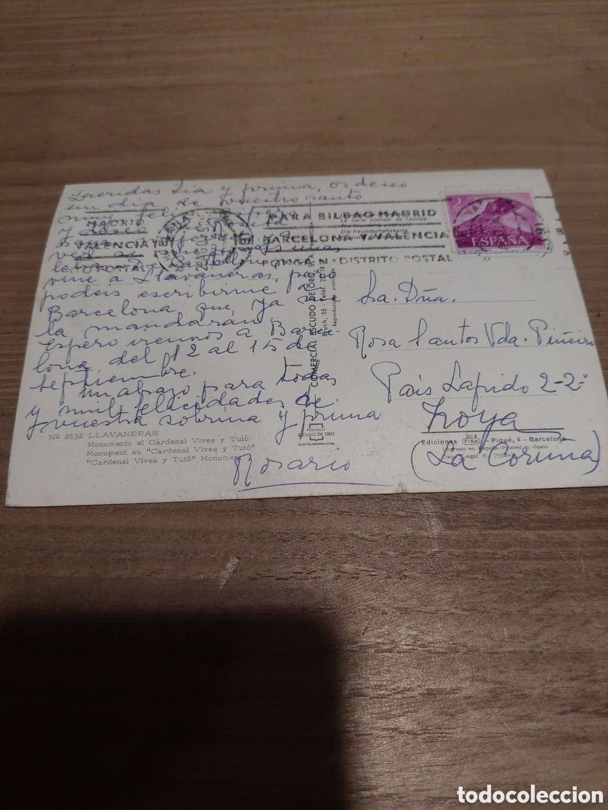 Postales: 2632 llevaderas cardenal vives y tutor - Foto 2