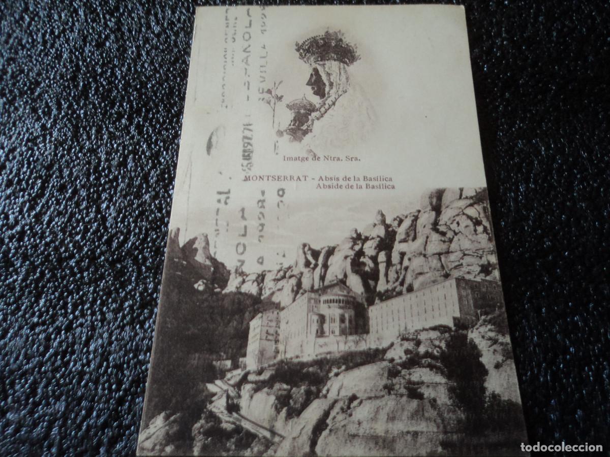 Postales: Montserrat. Abside de la Basilica e imagen de ntra. sra. circulada 1927