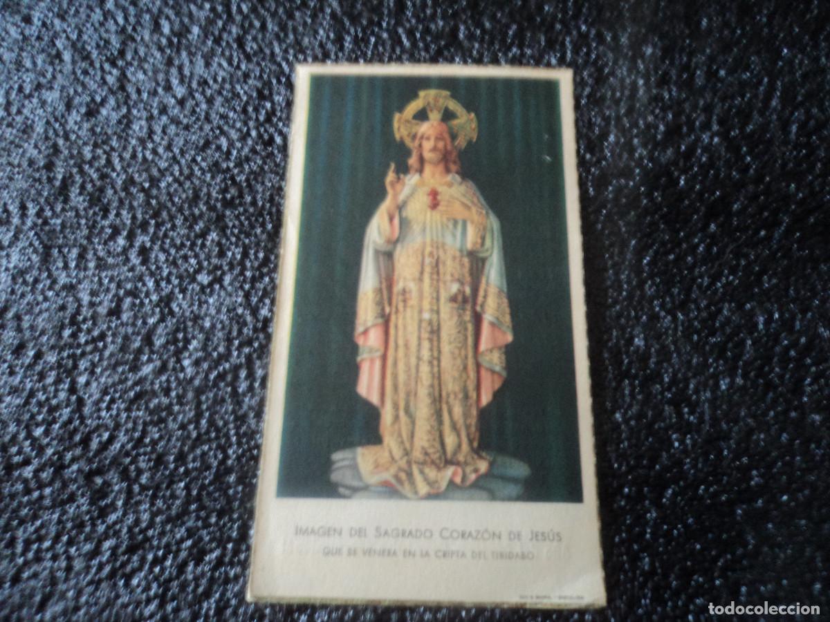 Postales: estampa, sagrado corazon de jesus, cripta del tibidabo, ed. seix barral, 11 x 6 cm