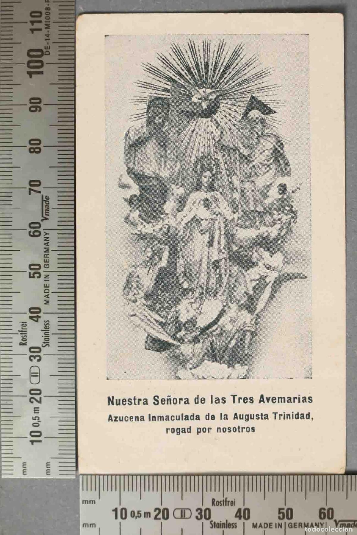 Postales: ESTAMPA. NRA SRA DE LAS TRES AVEMARIAS. CON INDULGENCIA PRACTICA