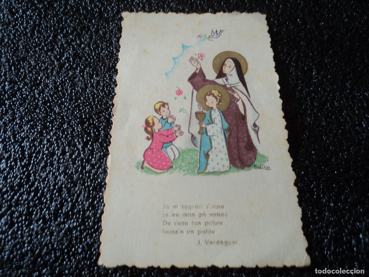 Cartes Postales: recordatorio de comunion esglesia parroquial de nostra dona de lourdes 1959, il. rosina, 12 x 7 cm