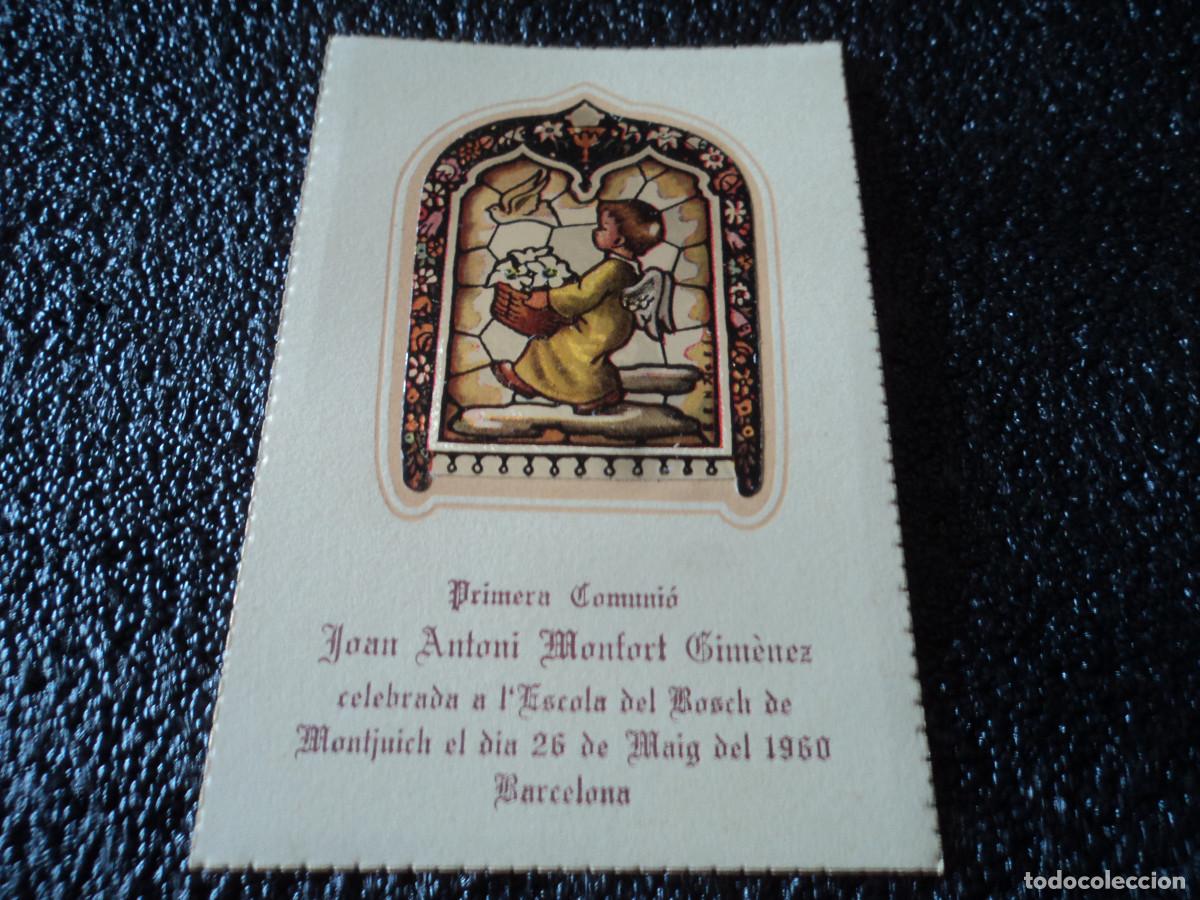 Cartes Postales: recordatorio de comunion L`escola del bosch de montjuich 1960, 11 x 7,5 cm