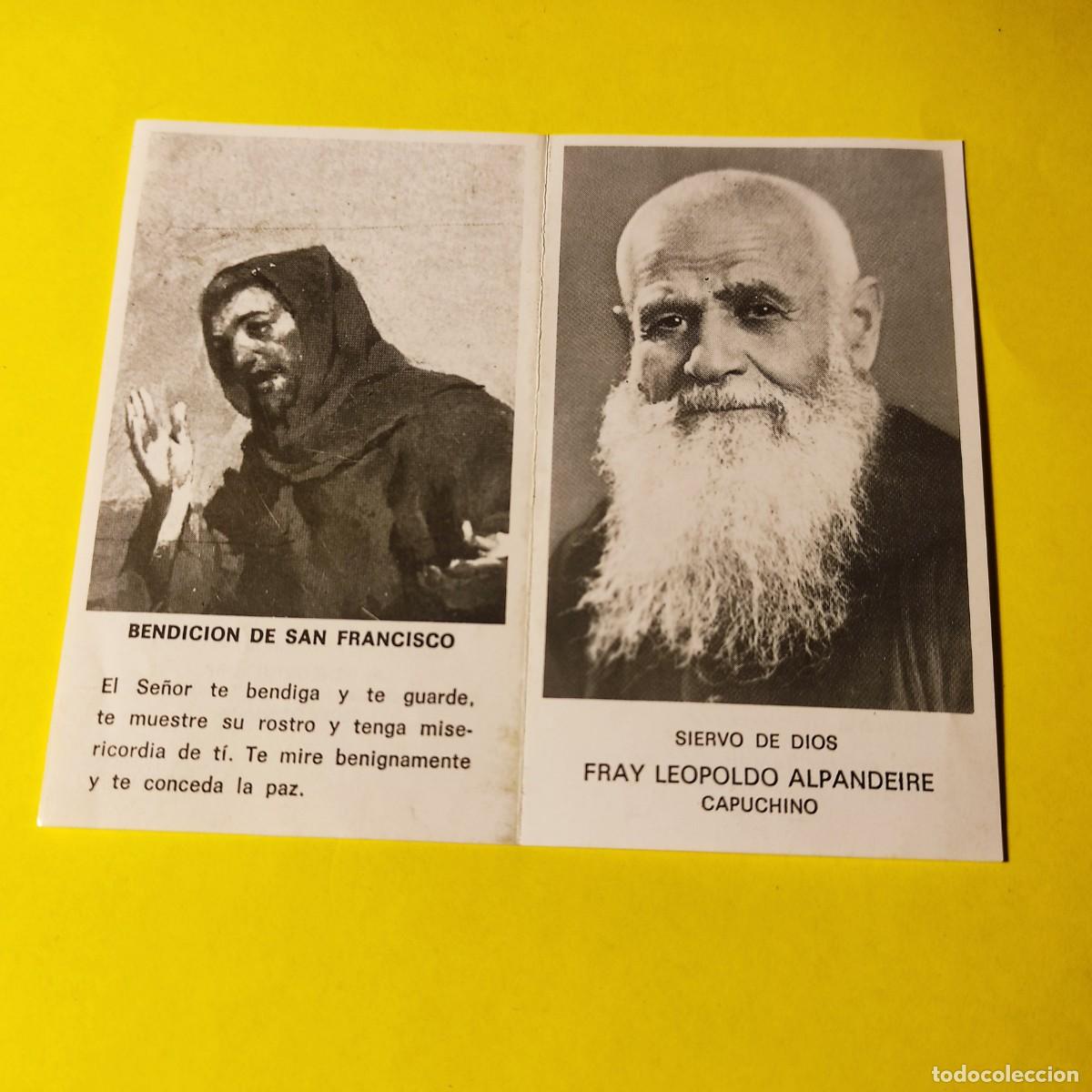 Postales: ESTAMPA FRAY LEOPOLDO ALPANDAIRE - SAN FRANCISCO * TRIDUO &Oacute; NOVENA ** DOBLE