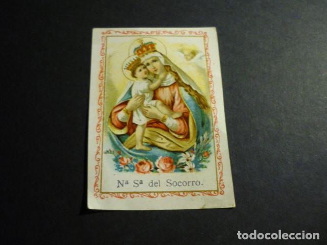 Cartoline: NUESTRA SE&Ntilde;ORA DEL SOCORRO ANTIGUA ESTAMPA CROMOLITOGRAFICA