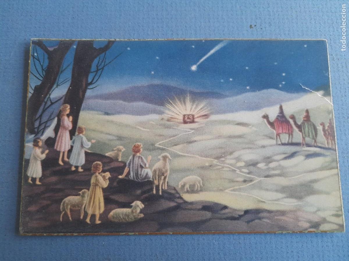 Postales: postal navide&ntilde;a , NB 718, a&ntilde;os 40 aprox, corte un lado, sin circular