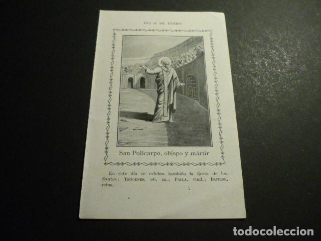 Cartoline: SAN POLICARPO OBISPO Y MARTIR ANTIGUA ESTAMPA