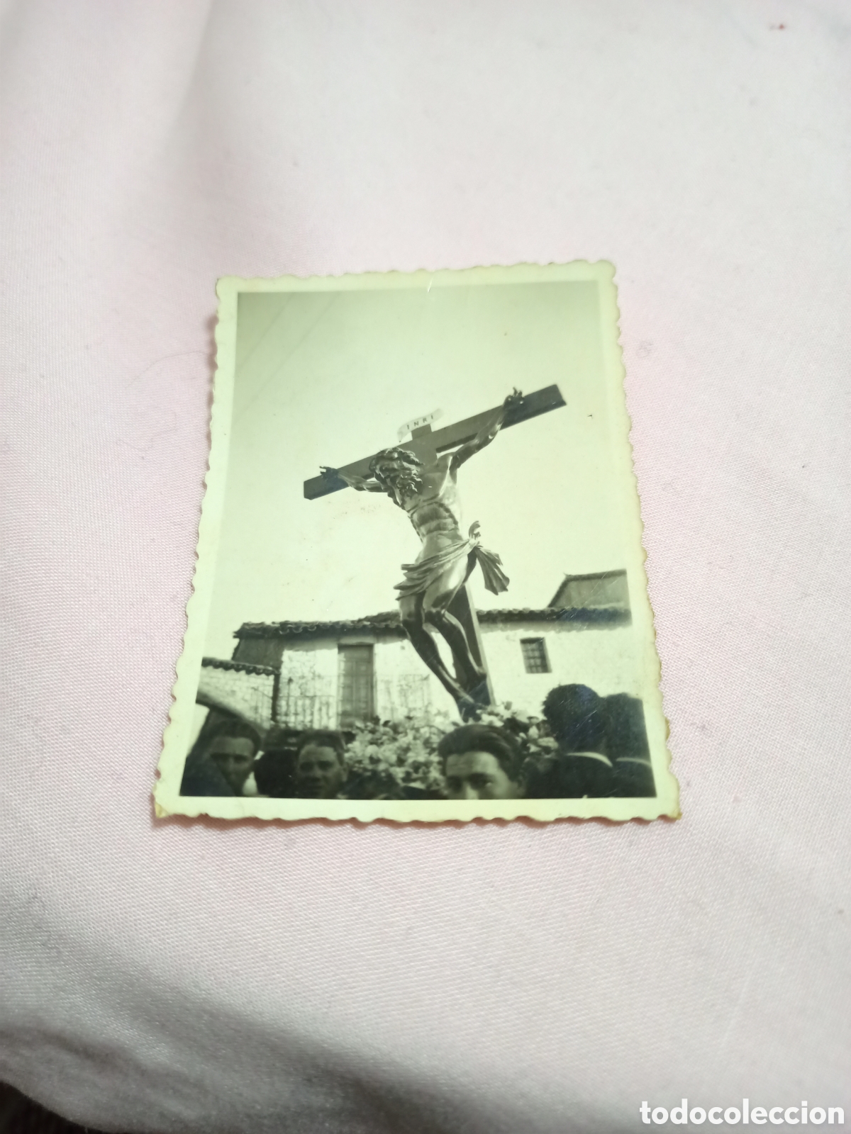 Postales: Muy antigua fotograf&iacute;a de Cristo en procesi&oacute;n.