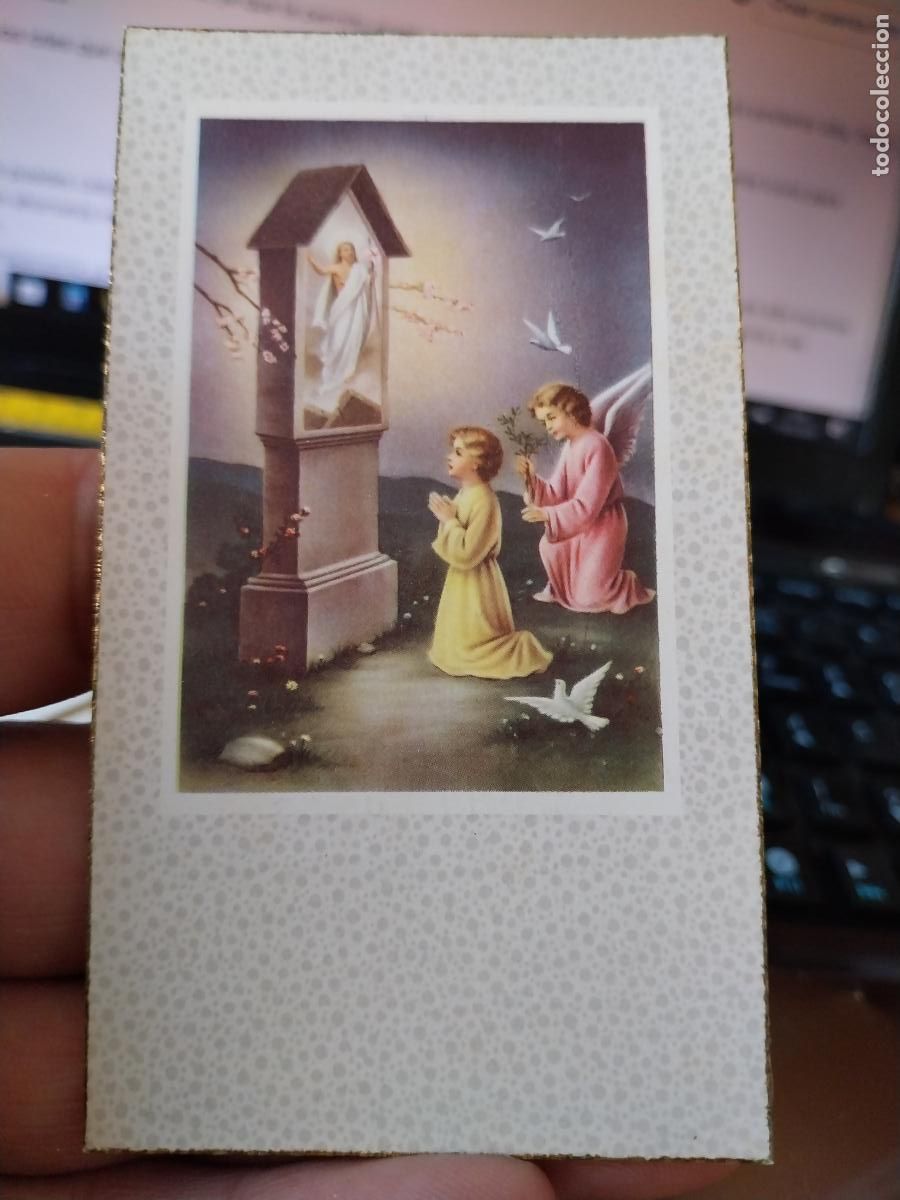 Postales: IGLESIA SAN DIEGO 1957 RECORDATORIO COMUNION 10 X 6CM JESUS NI&Ntilde;O REZO