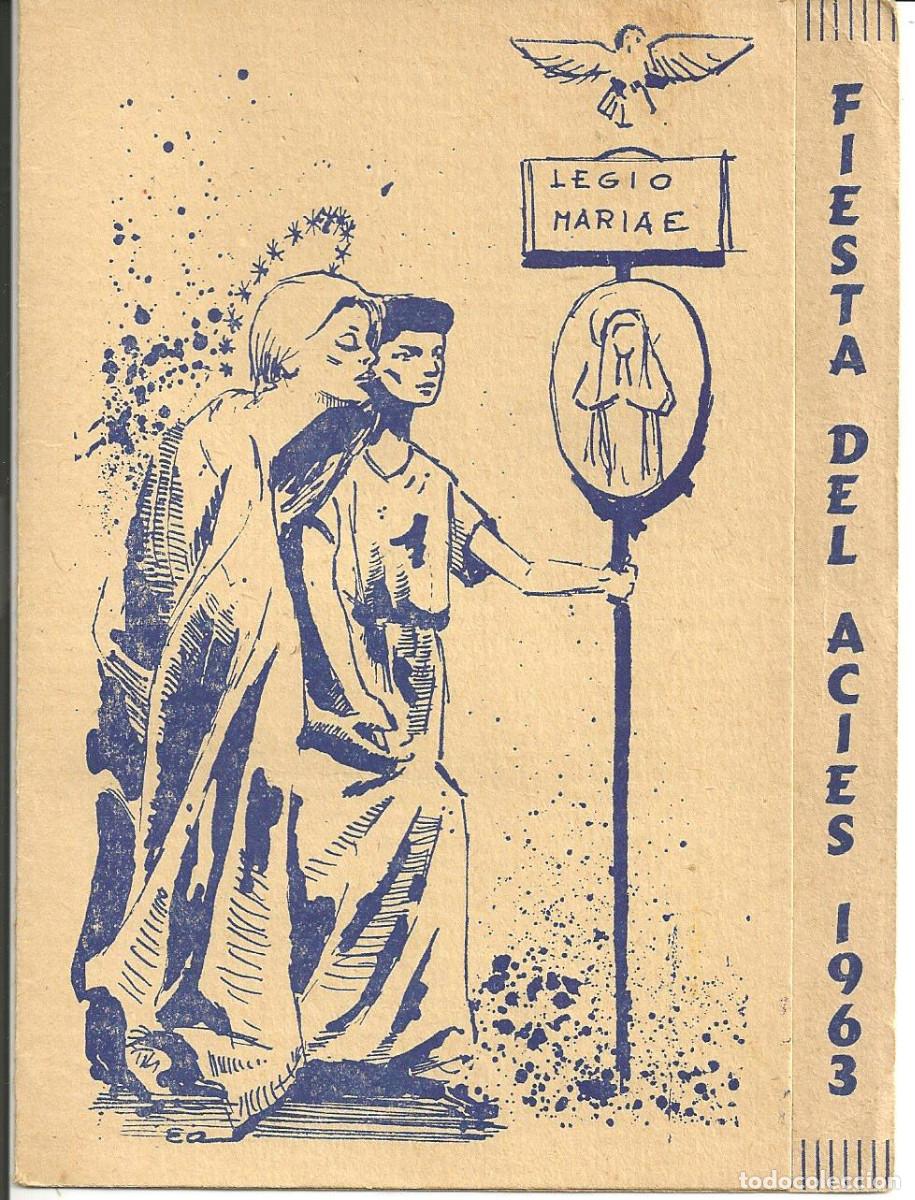 Postales: FIESTA DEL ACIES 1963 *LEGIO MARIAE*, LEGIONARIOS, GERONA-ANGL&Eacute;S - SANTUARIO NTRA. SRA. ANGELES