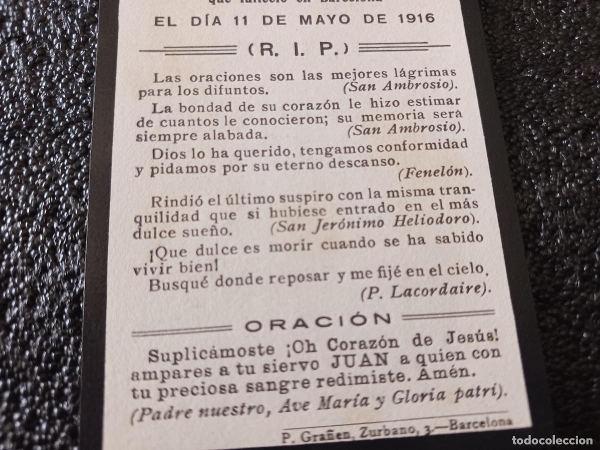 Postales: recordatorio de defuncion en barcelona, 1916 - Foto 2