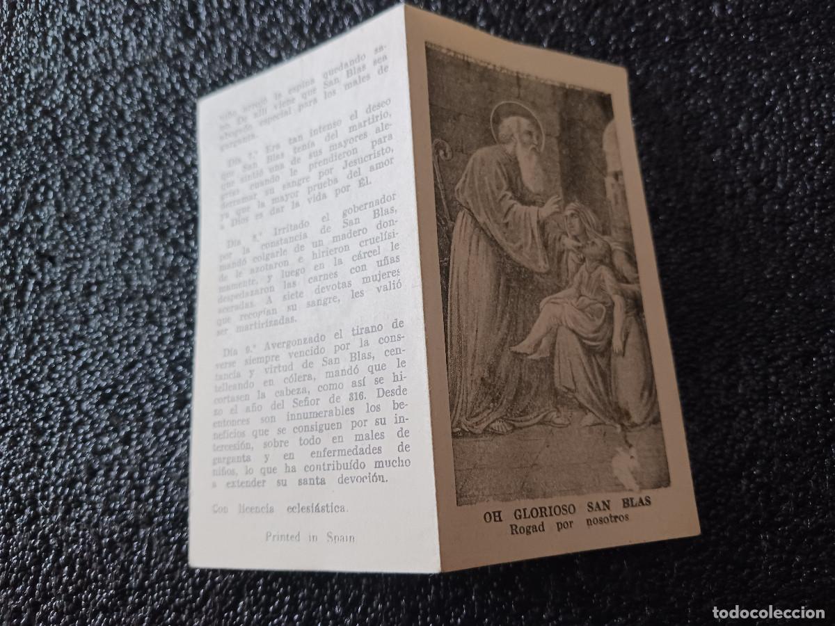 Cartoline: diptico NOVENA oh glorioso SAN BLAS, 10 x 5,5 cm