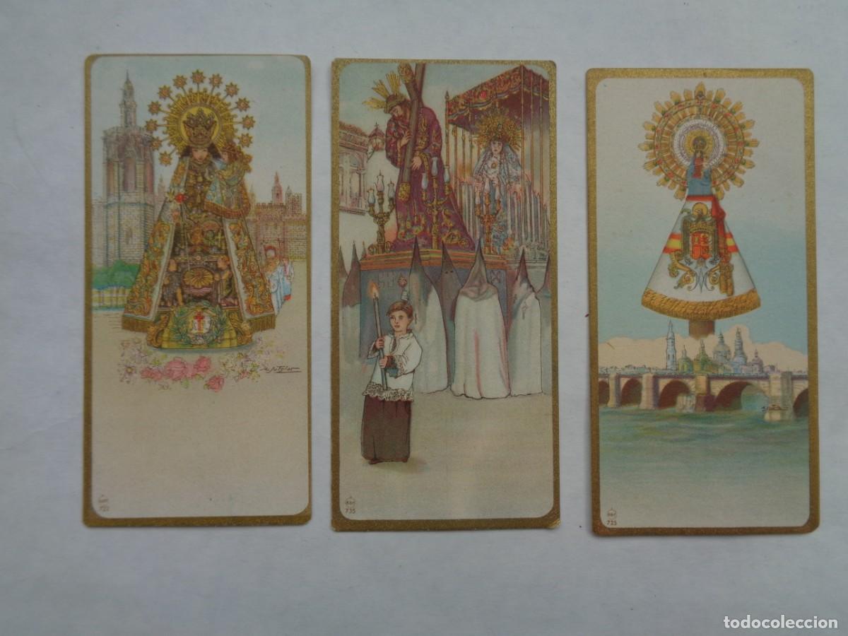 Postales: LOTE DE 3 ESTAMPAS DE PRIMERA COMUNION SIN USAR: VIRGEN DEL PILAR, DESAMPARADOS Y GRAN PODER