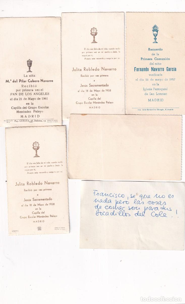 Postales: Lote de 6 recordatorios comuni&oacute;n. - Foto 2