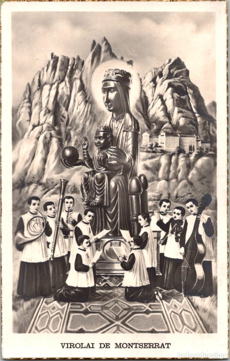 Postales: Virolai de Montserrat - Estamper&iacute;a de Arte n&ordm; 2 - Bordes dorados - 140x89mm