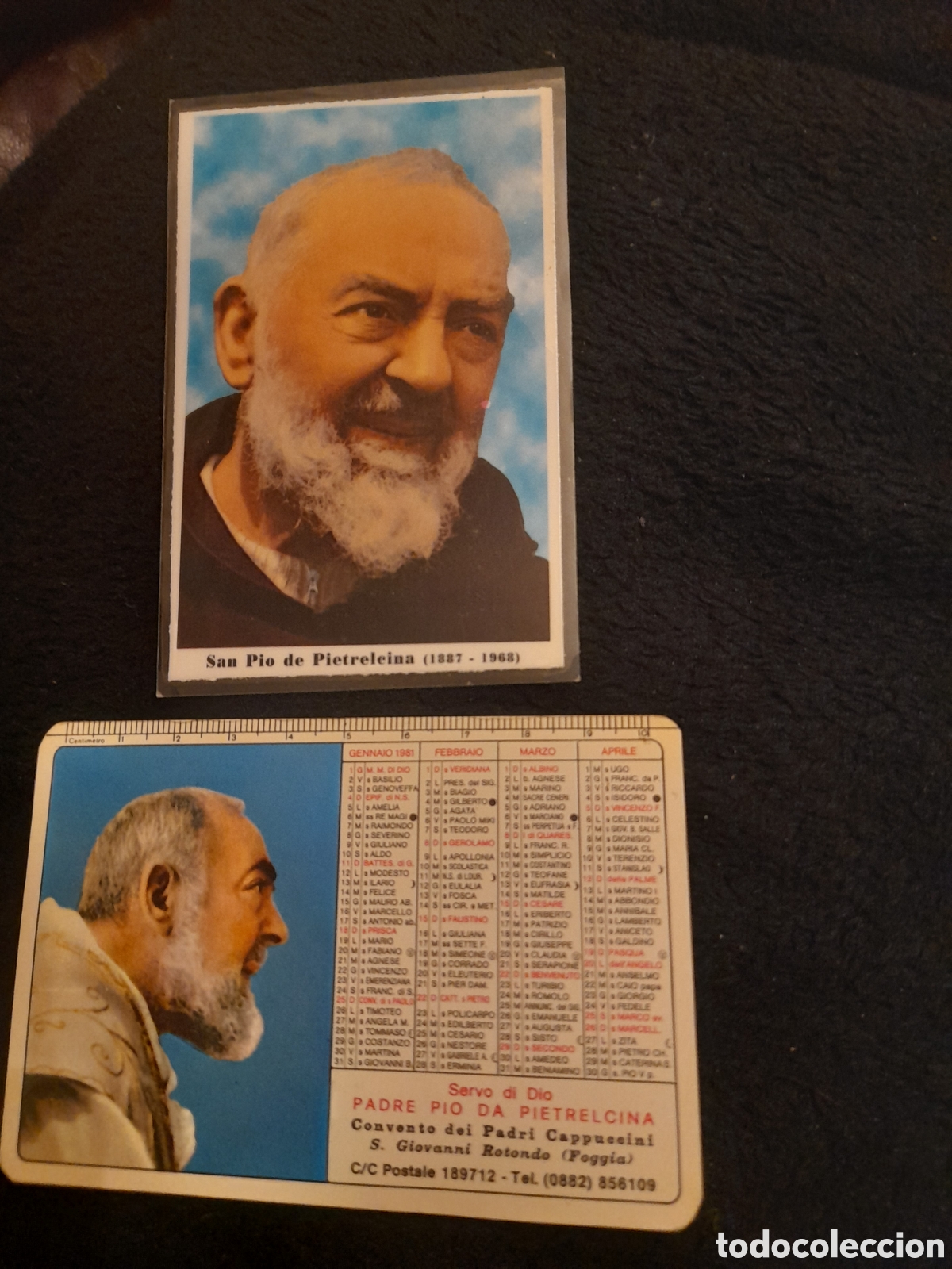 Postales: Dos antiguos recordatorios de San PIO de Pietreleina