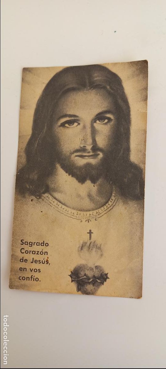 Postales: ESTAMPA SAGRADO CORAZON DE JESUS EN VOS CONFIO. PROMESAS U ORACION.