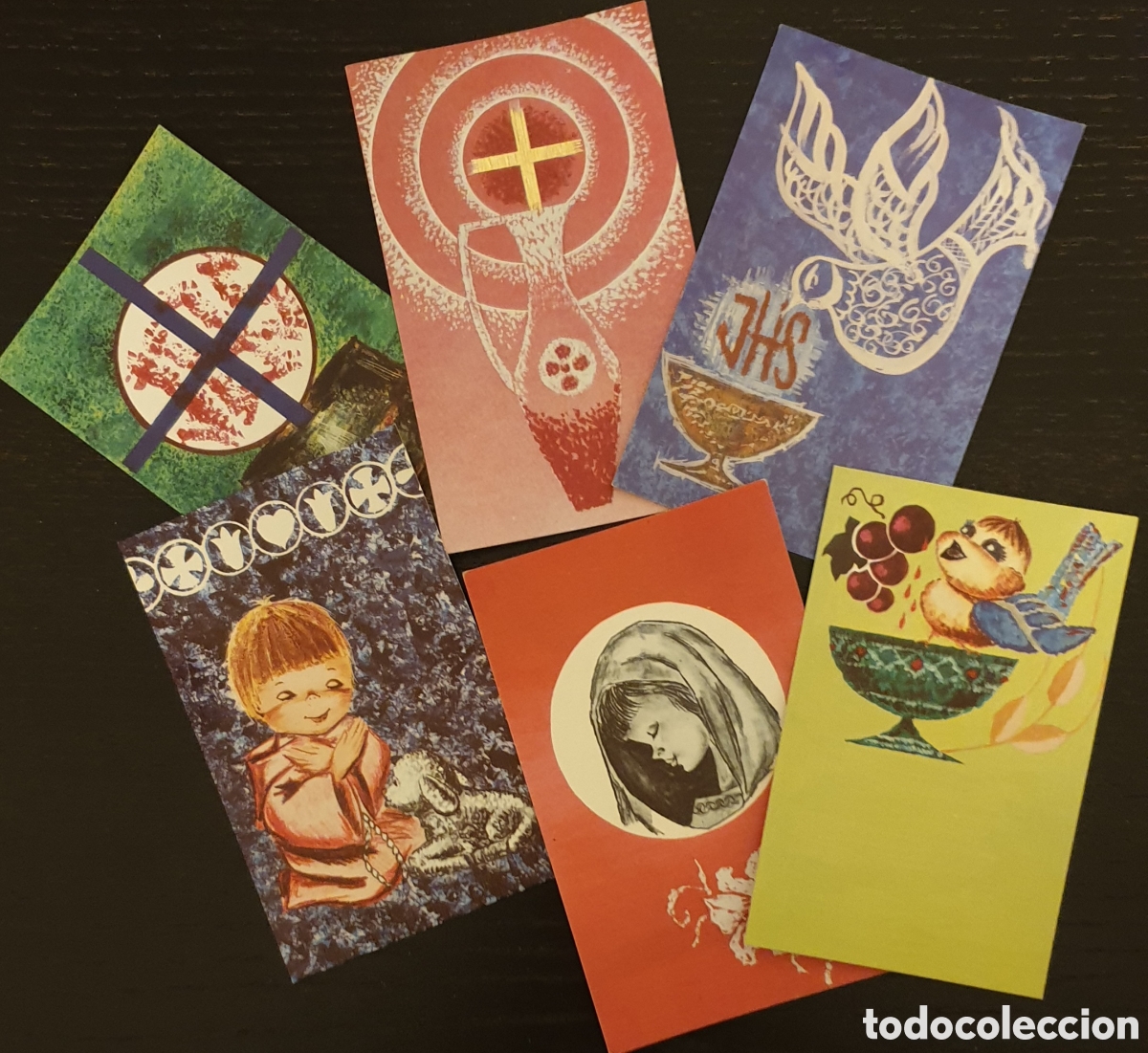 Postales: 6 ESTAMPAS COMUNI&Oacute;N EN BLANCO, sin personalizar - Foto 1