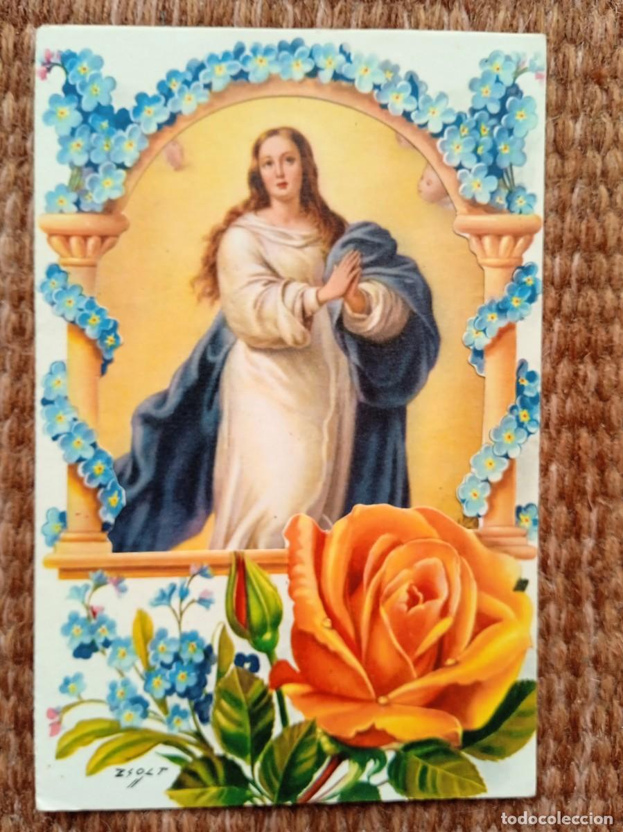 Postales: INMACULADA CONCEPCION - ILUSTRACION ZSOLT - TARJETA TROQUELADA