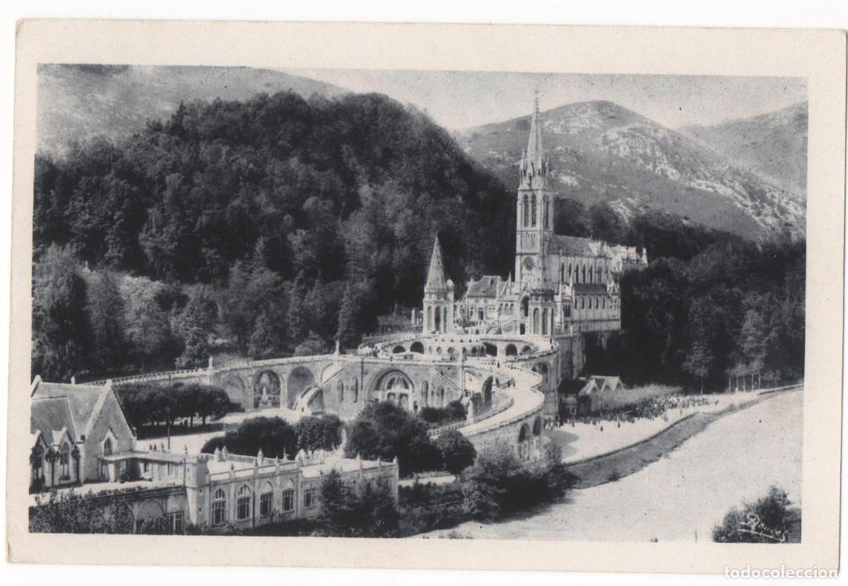 Cartes Postales: Lourdes-Bas&iacute;lica-a&ntilde;os 40-circulada-