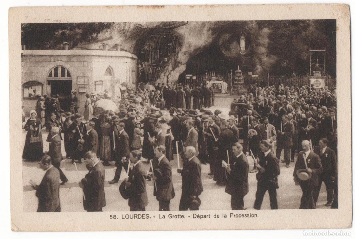 Cartes Postales: Lourdes-Procesi&oacute;n-a&ntilde;os 40-circulada-