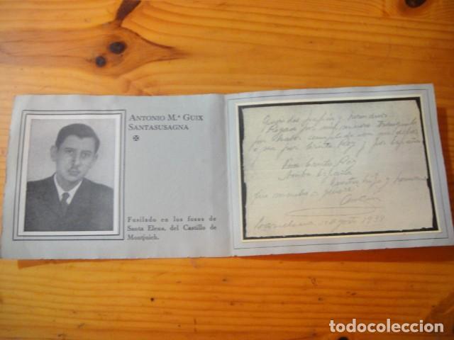 Postales: antonio guix santasusagna - fusilado en las fosos de montjuich - a&ntilde;o 1938