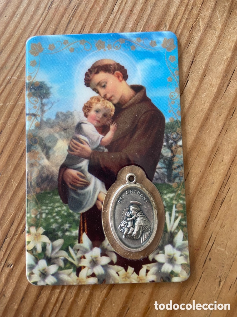 Postales: R27031 RELIGION IGLESIA ORACION A SAN ANTONIO DE PADUA ST. ANTHONY CON ESTAMPITA HECHO EN CANADA