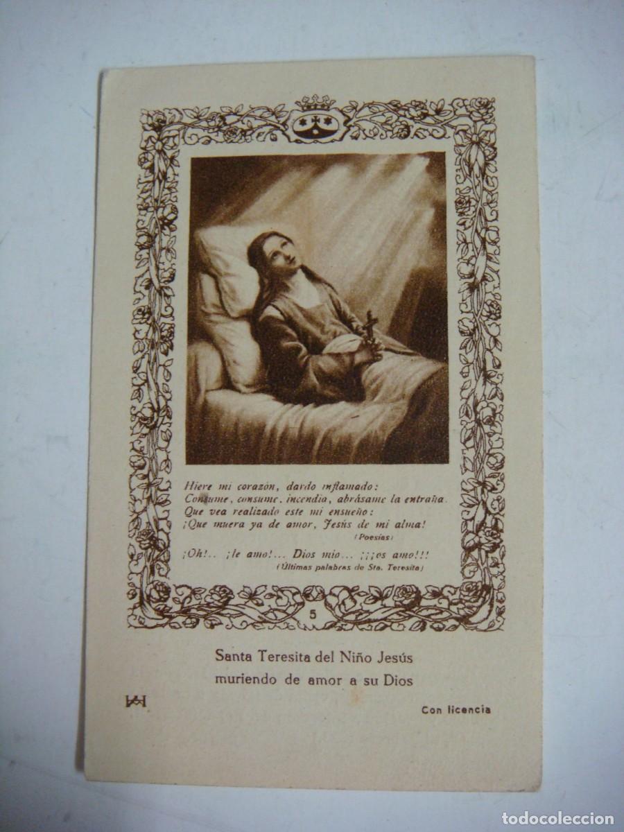 Postales: RECORDATORIO DE SANTA TERESITA DEL NI&Ntilde;O JESUS-CAJ-N&ordm;4-SOB-N&ordm;.9