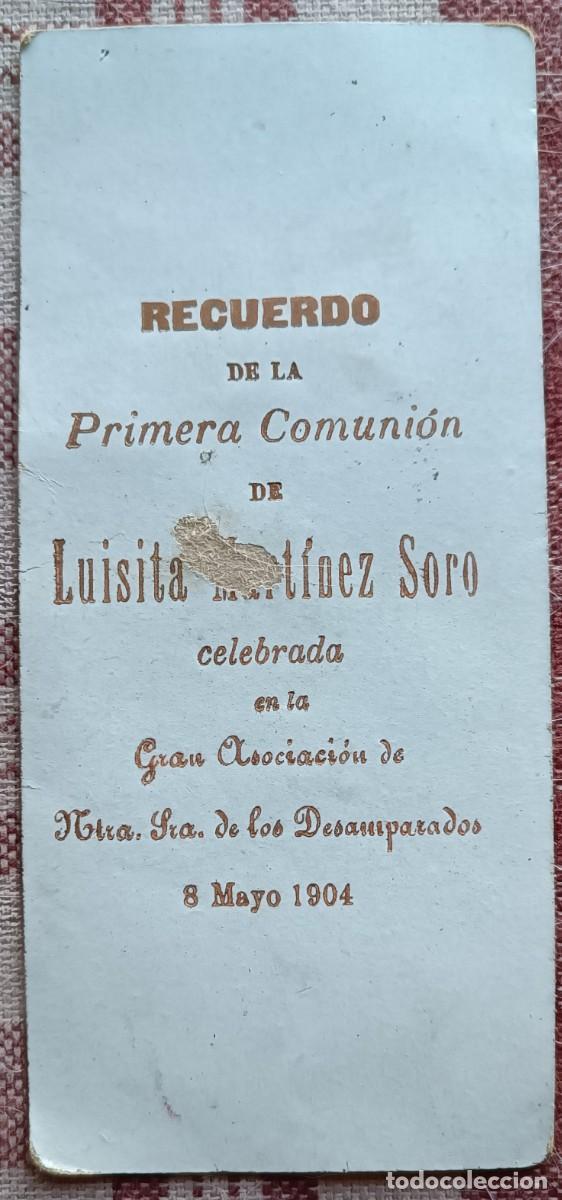 Postales: Recordatorio de Primera Comuni&oacute;n de Mayo de 1904 - Foto 2
