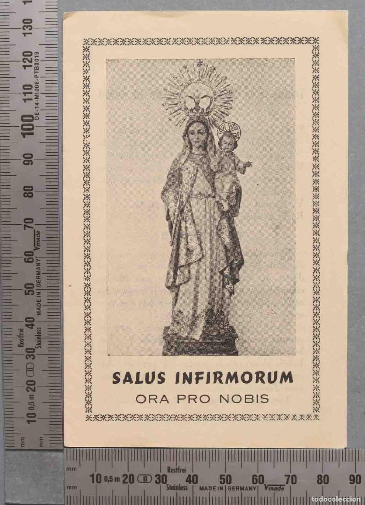 Cartes Postales: ESTAMPA. SALUS INFIRMORUM. 100 DIAS INDULGENCIA OBISPO ALMERIA. TRIDUO VIRGEN SALUD