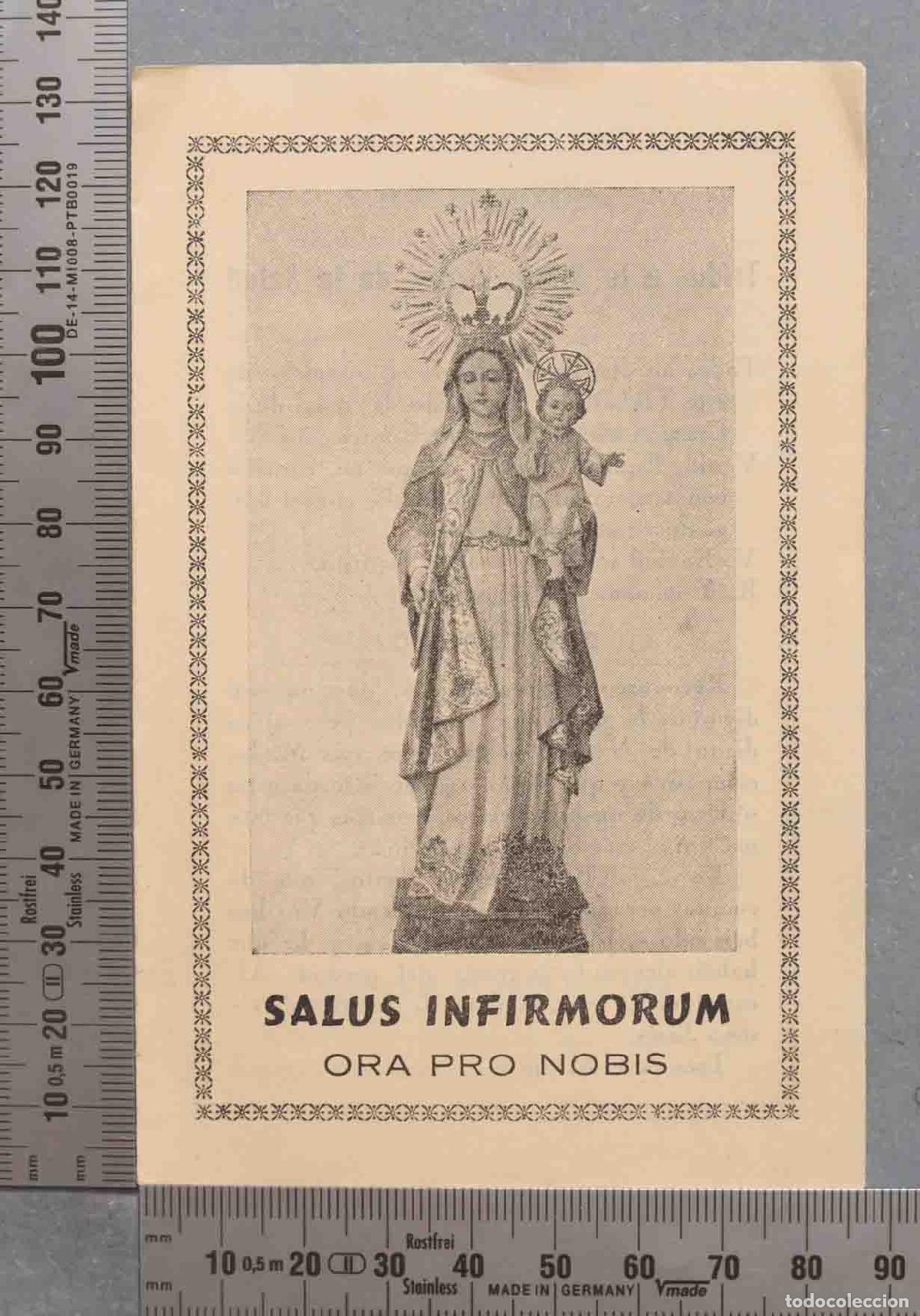 Postales: ESTAMPA. SALUS INFIRMORUM. 100 DIAS INDULGENCIA OBISPO ALMERIA. TRIDUO VIRGEN SALUD