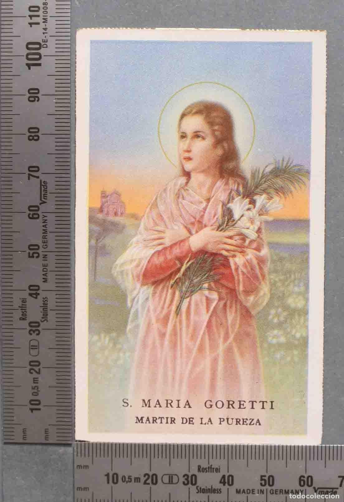 Postais: ESTAMPA. S. MARIA GORETTI MARTIR DE LA PUREZA. ORACION