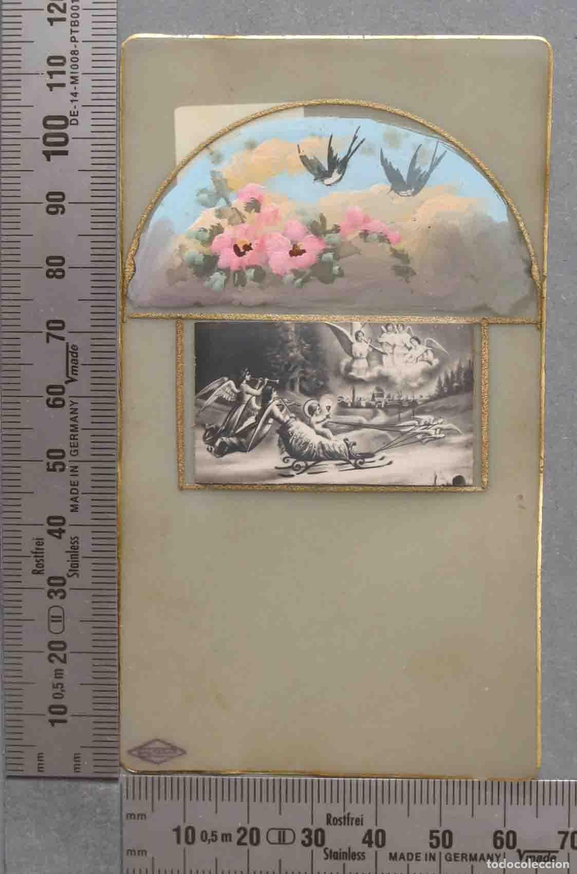Postales: ESTAMPA. NI&Ntilde;O JESUS CORO ANGELES. ESCENA CIELO PINTADA A MANO. HACIA 1920