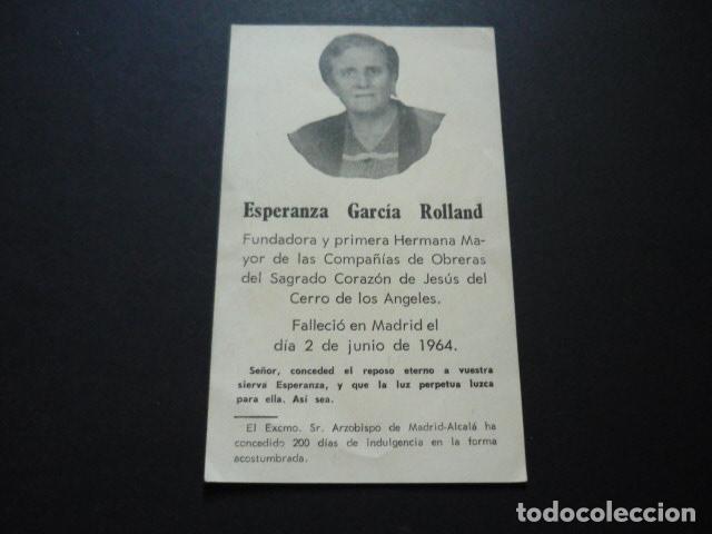 Postales: ESPERANZA GARCIA ROLLAND FUNDADORA OBRERAS DEL SAGRADO CORAZON ANTIGUA ESTAMPA