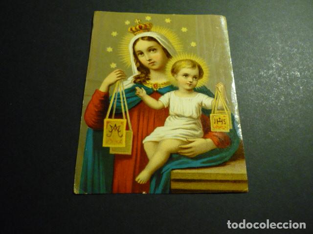 Cartoline: VIRGEN DEL CARMEN ANTIGUA ESTAMPA CROMOLITOGRAFICA 9 X 12 CM