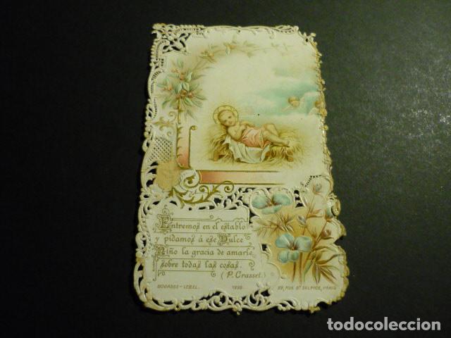 Postais: NI&Ntilde;O JESUS ANTIGUA ESTAMPA CROMOLITOGRAFICA CALADA PUNTILLA