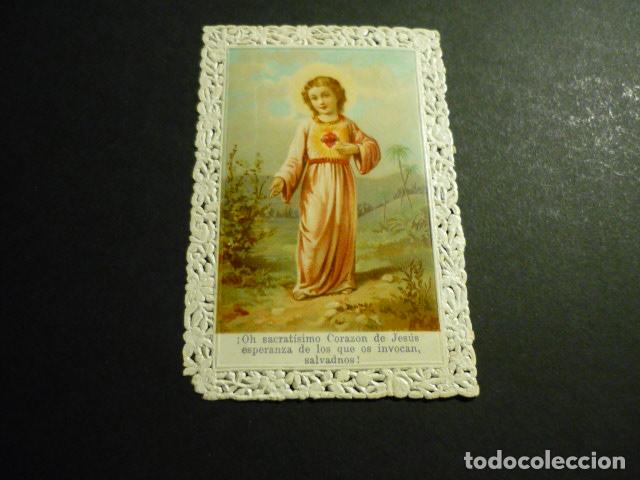 Postales: NI&Ntilde;O JESUS ANTIGUA ESTAMPA CROMOLITOGRAFICA CALADA PUNTILLA