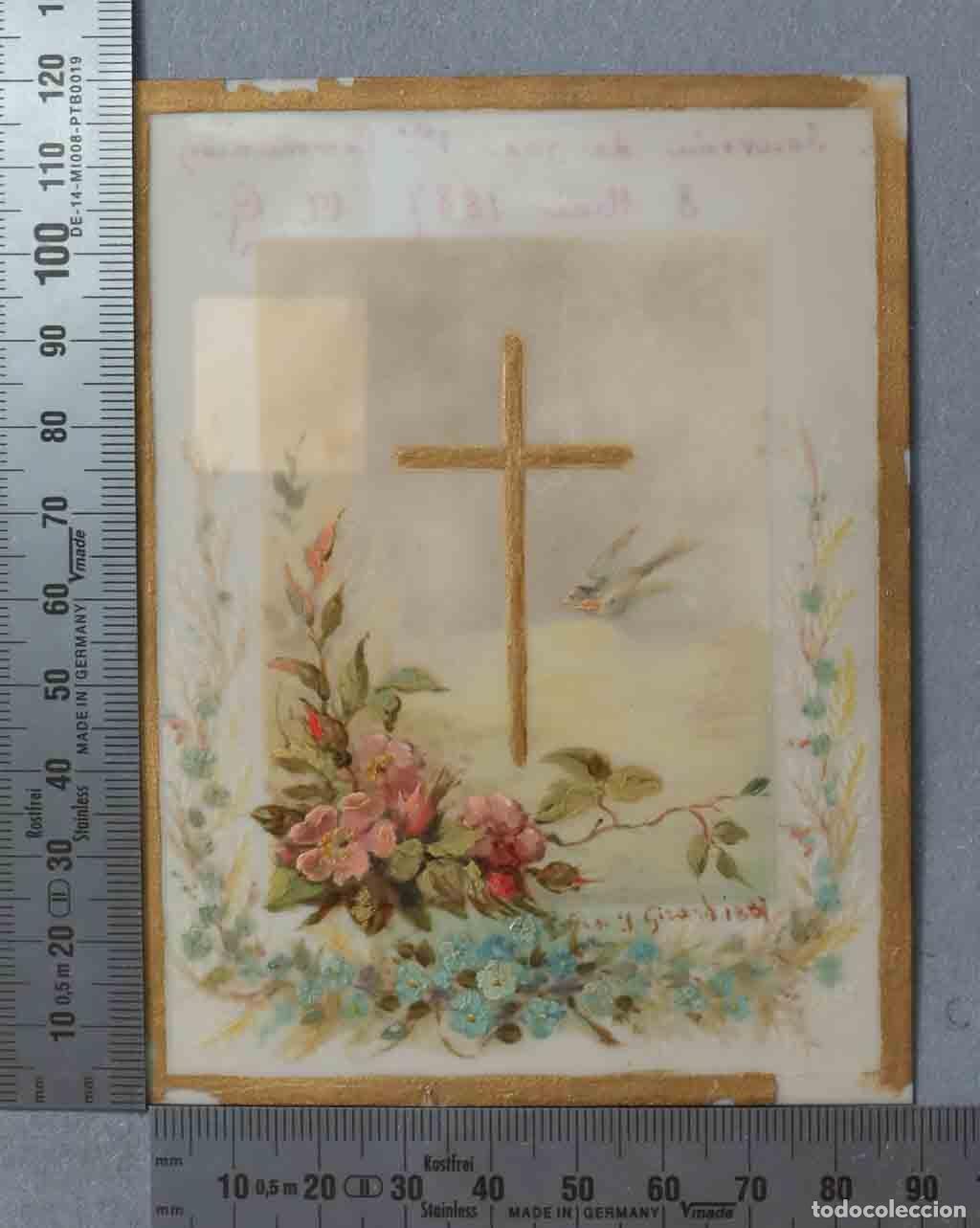 Postais: ESTAMPA. PRIMERA COMUNION. PINTADA A MANO FIRMADA. 1887