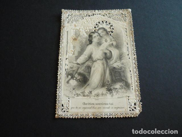 Postales: NI&Ntilde;O JESUS ANTIGUA ESTAMPA CALADA PUNTILLA SIGLO XIX
