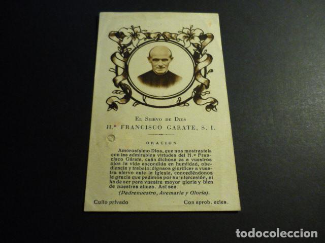Postais: SIERVO DE DIOS FRANCISCO GARATE ANTIGUA ESTAMPA CON RELIQUIA