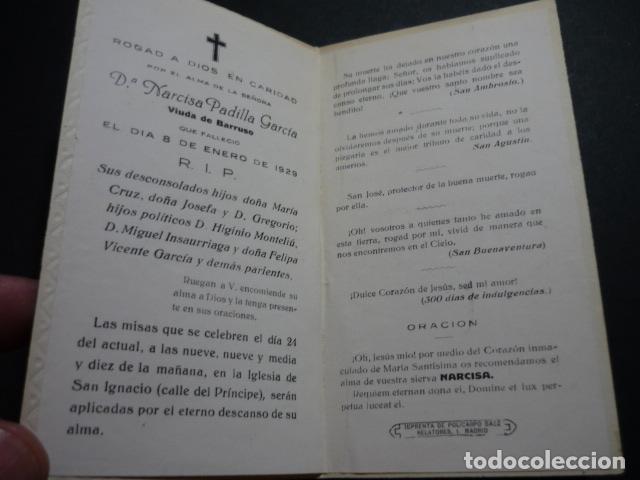 Postales: RECORDATORIO DEFUNCION MADRID 1929 - Foto 2