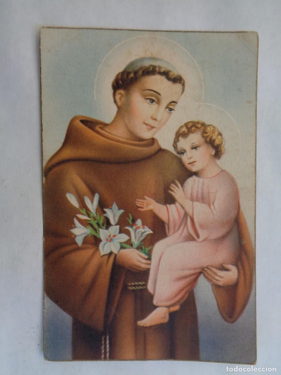 Postales: BONITA POSTAL CON DIBUJO DE SAN ANTONIO DE PADUA CON NI&Ntilde;O JESUS . A&Ntilde;OS 40