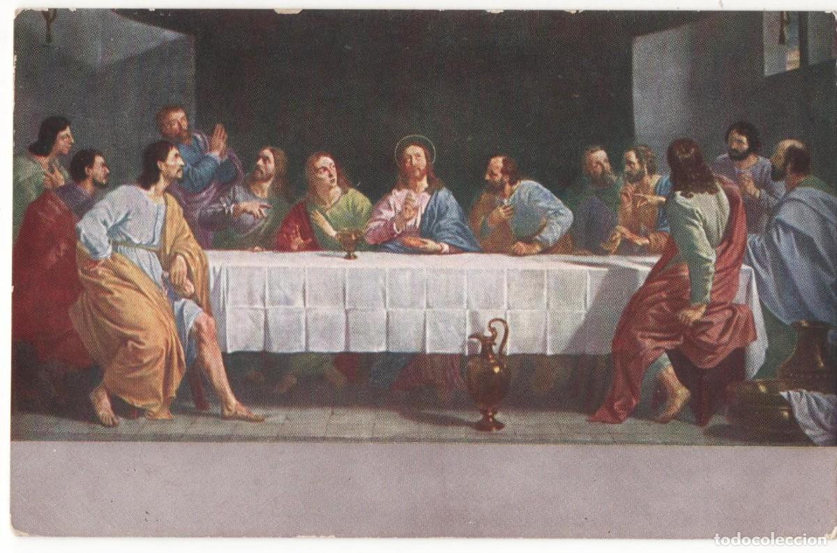 Cartes Postales: Postal de principios del XX- La &Uacute;ltima Cena- Circulada-