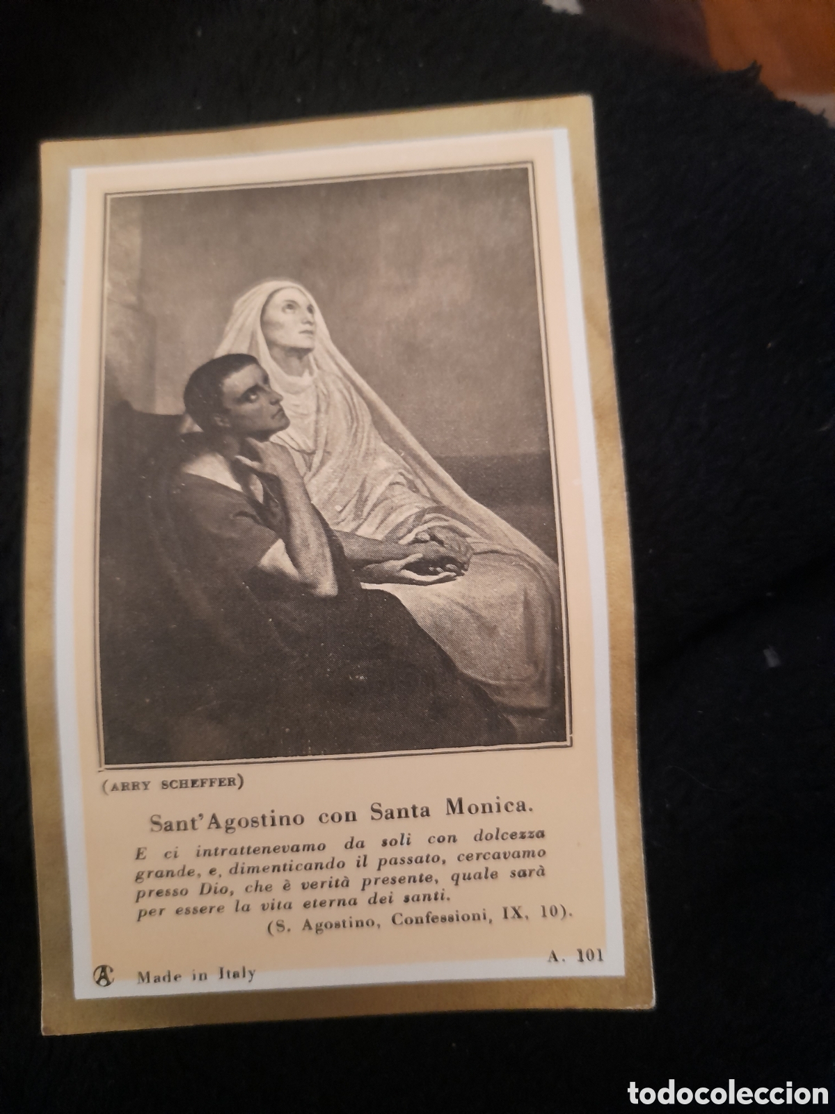 Postales: Antiguo recordatorio, San Agust&iacute;n y Santa M&oacute;nica