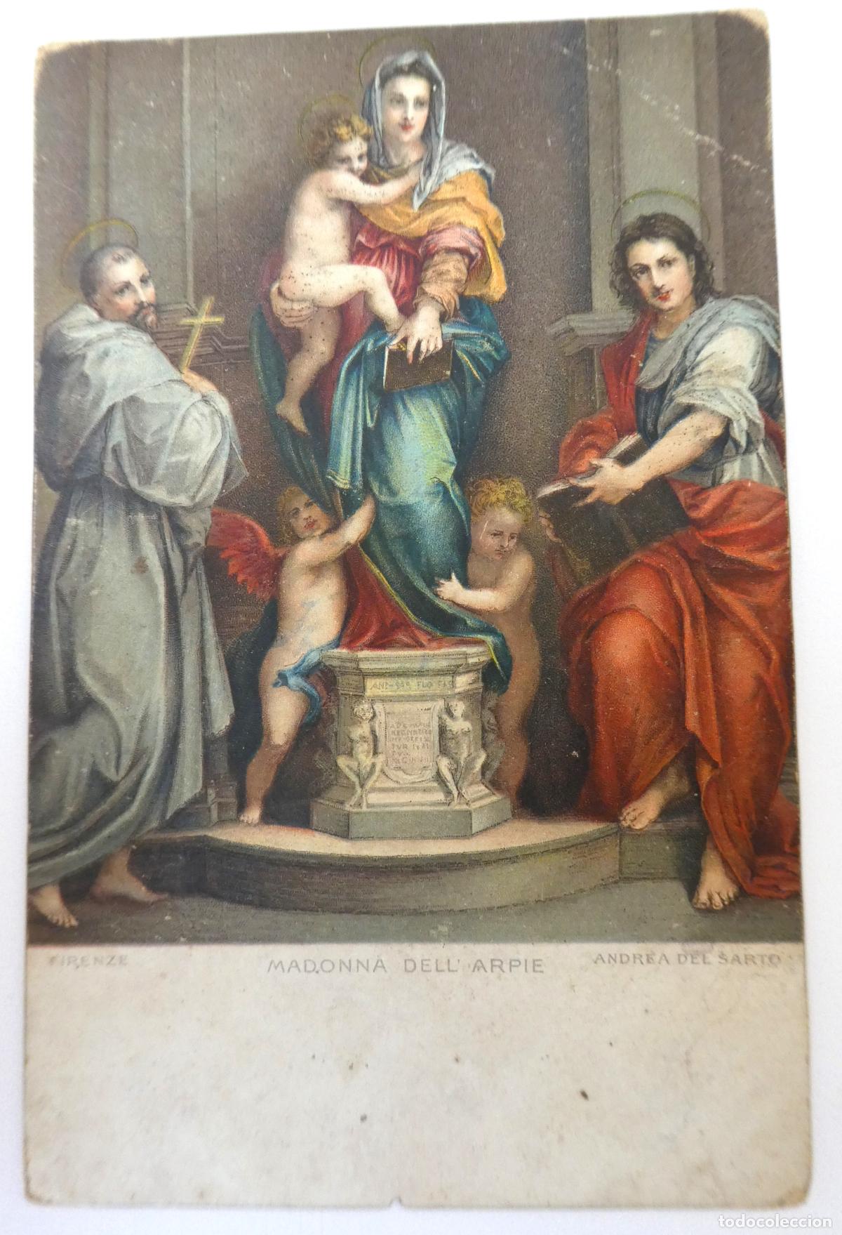 Postales: Vieja Postal de la Madonna Dell Arpie de Andrea del Sarto sin escribir